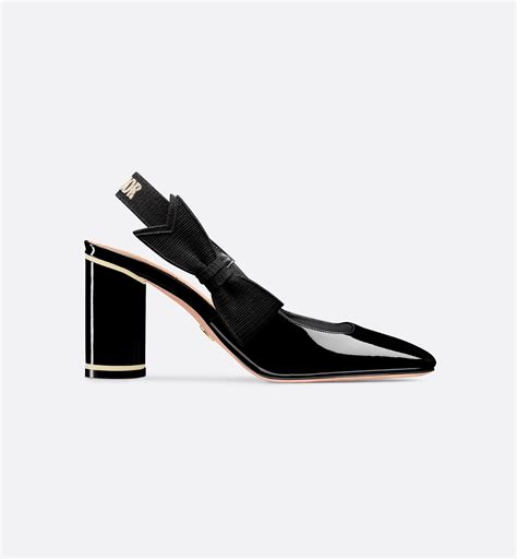 Miss Dior Paris Slingback Pump Black Patent Calfskin .